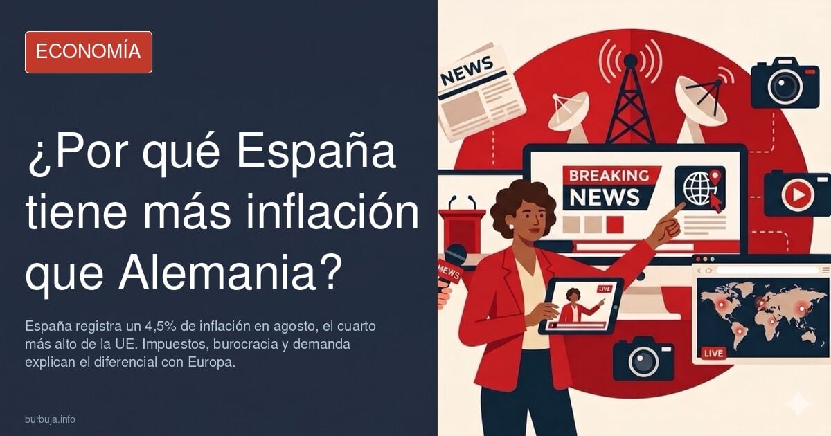 Gráfico de inflación anual en la UE, España con 4,5% en agosto