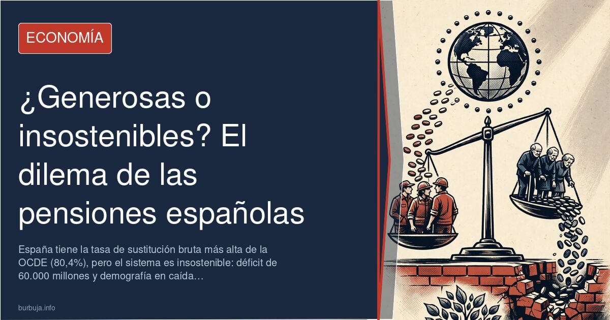 Gráfico de evolución de la pensión media en España frente a la deuda pública