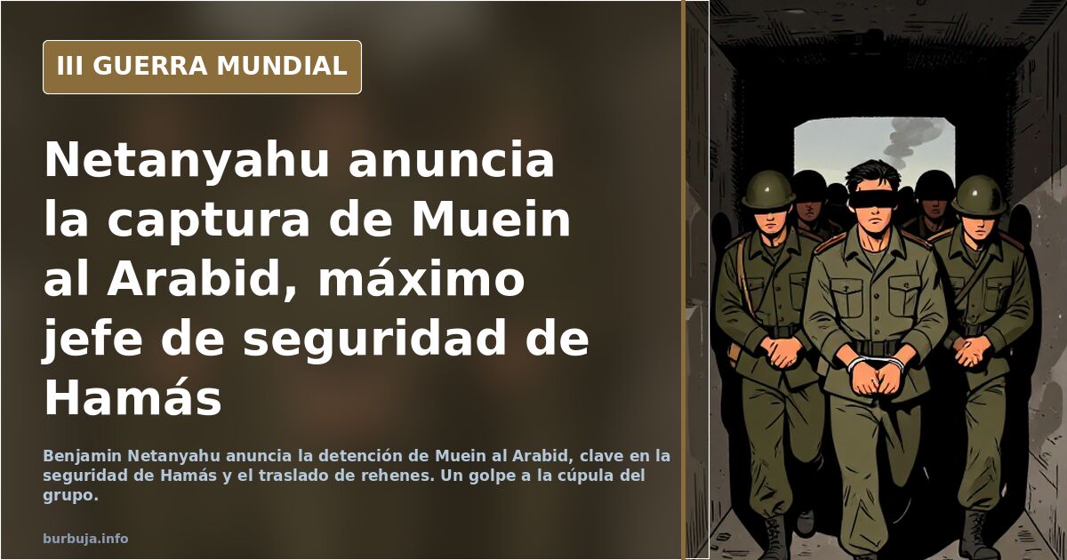Netanyahu anuncia la captura de Muein al Arabid, máximo jefe de seguridad de Hamás