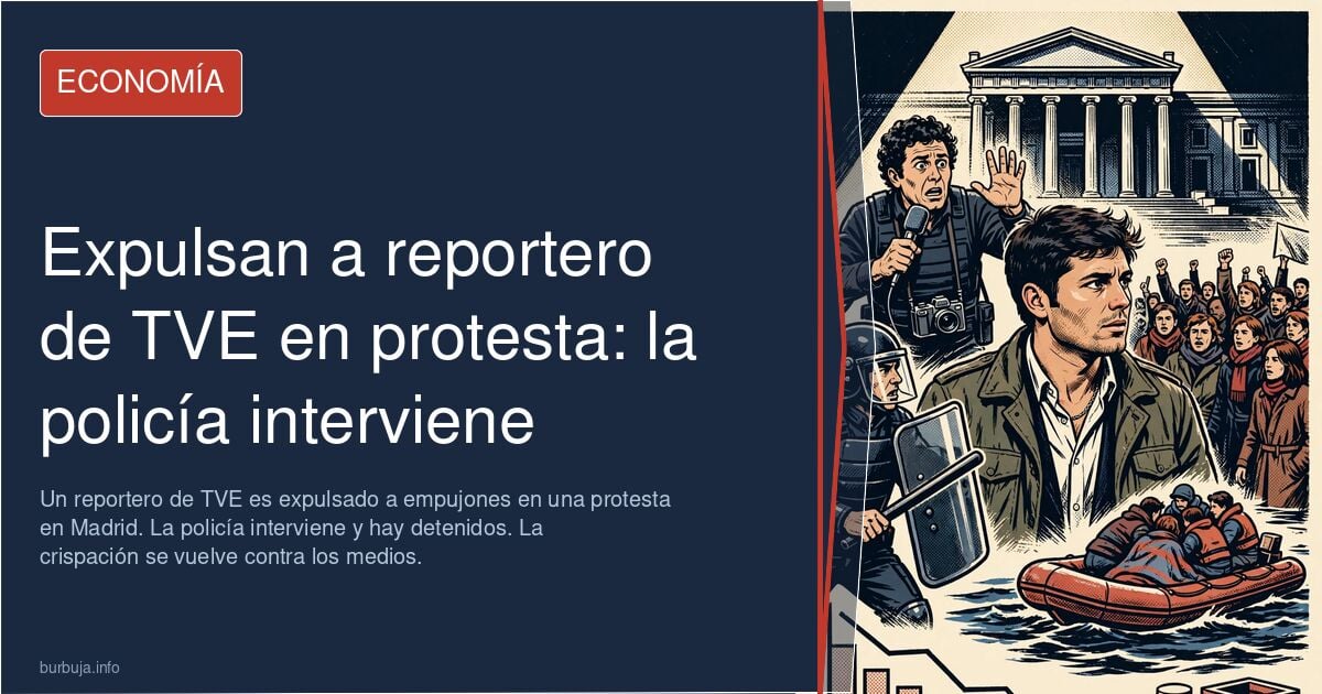 Reportero de TVE expulsado de una manifestación en Madrid contra la invasión de Ceuta, con presencia policial