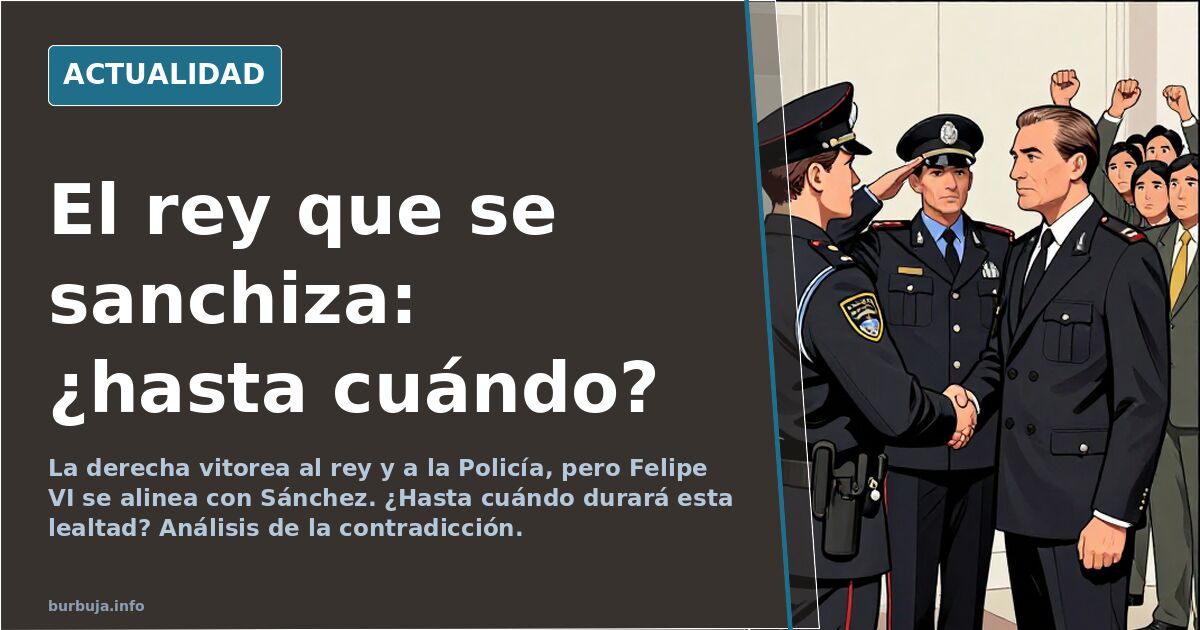 Felipe VI en un acto público con la bandera de España y la Policía Nacional