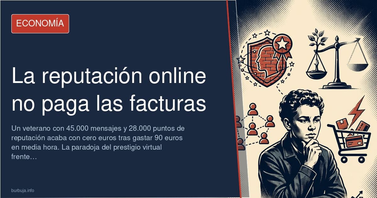 Representación de un veterano de internet con miles de mensajes y una crisis de identidad digital