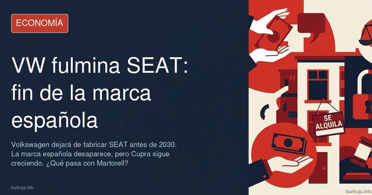 Logotipo de SEAT en la planta de Martorell con el anuncio de su desaparición