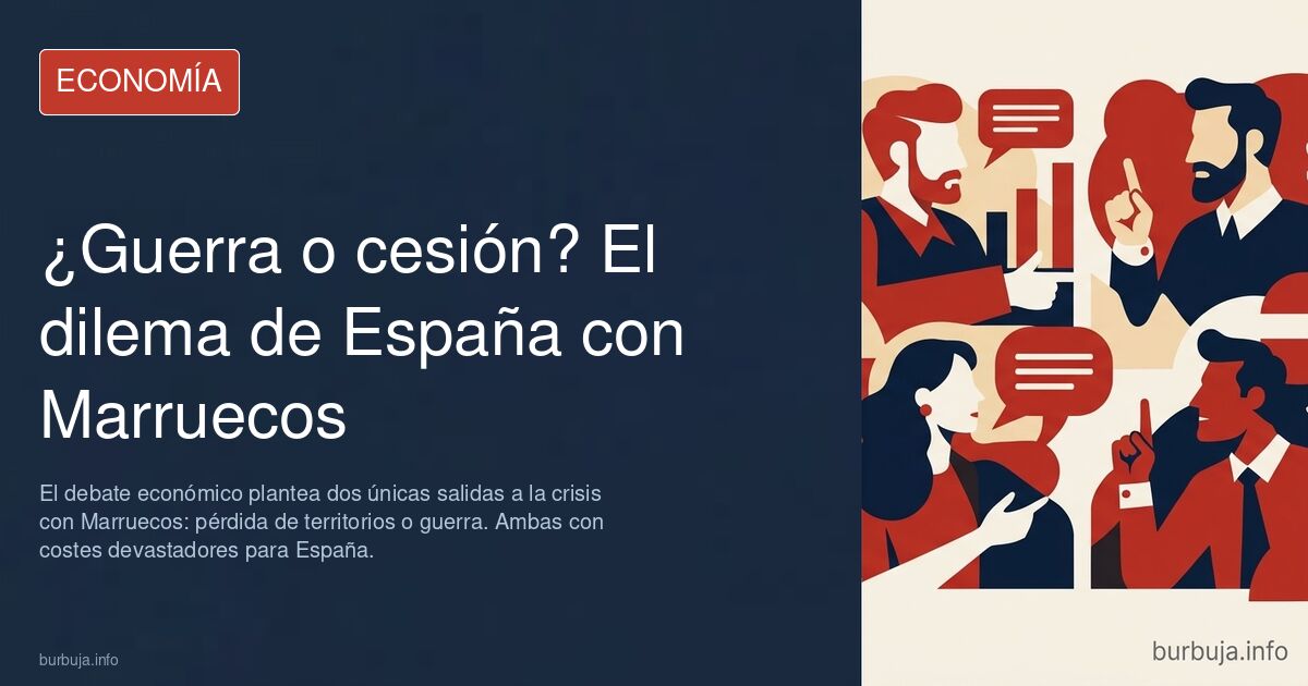 Mapa de España y Marruecos con flechas de conflicto