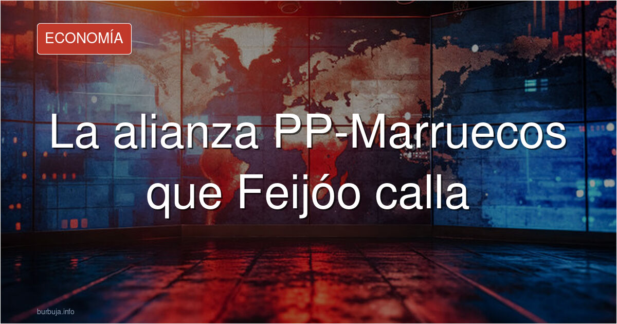 Alberto Núñez Feijóo y Pedro Sánchez en el Congreso, con banderas de España y Marruecos de fondo, simbolizando la relación en
