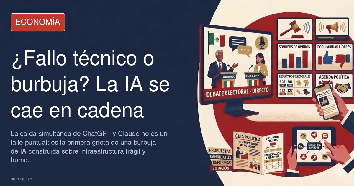 Pantalla de ordenador con error de conexión en servicios de IA