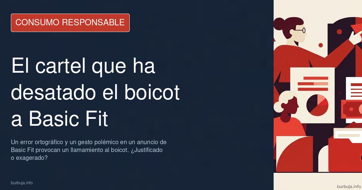 Cartel publicitario de Basic Fit con un error ortográfico y una modelo de color