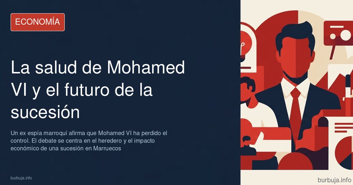 Bandera de Marruecos y silueta de un trono real en penumbra, simbolizando la crisis sucesoria