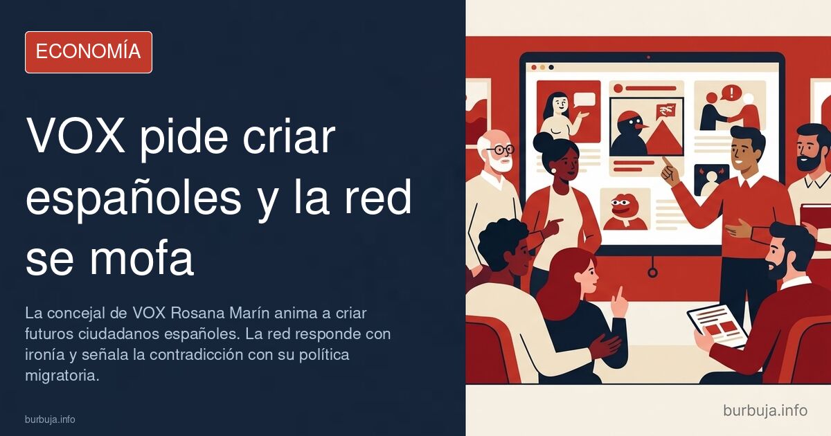 Concejal de VOX en un acto público con mensaje sobre familias y natalidad en España