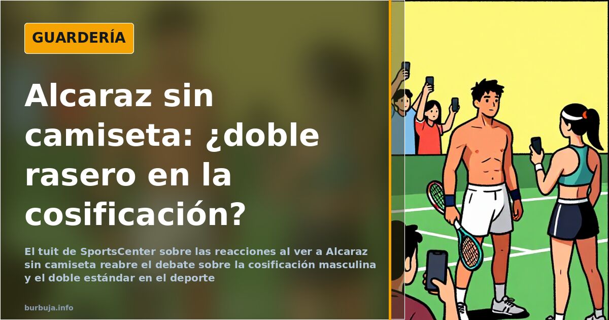 Mujeres fotografiando a Carlos Alcaraz sin camiseta en un torneo de tenis