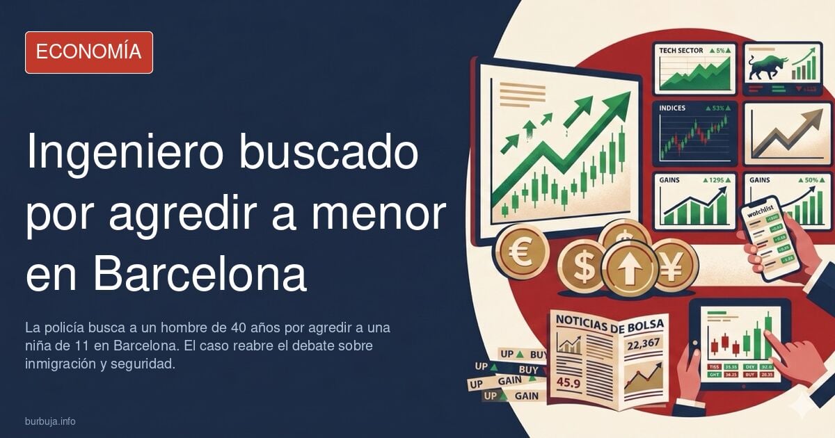 Agente de policía en un portal de Barcelona durante la búsqueda de un sospechoso de agresión sexual a una menor
