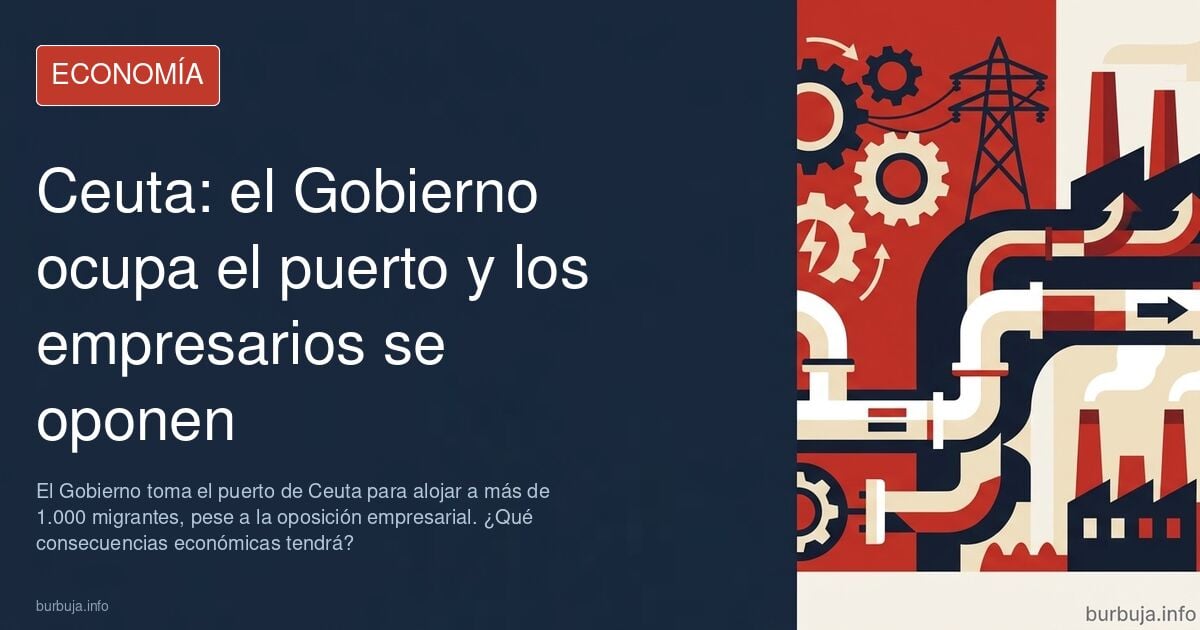 Puerto de Ceuta con instalaciones portuarias y presencia militar