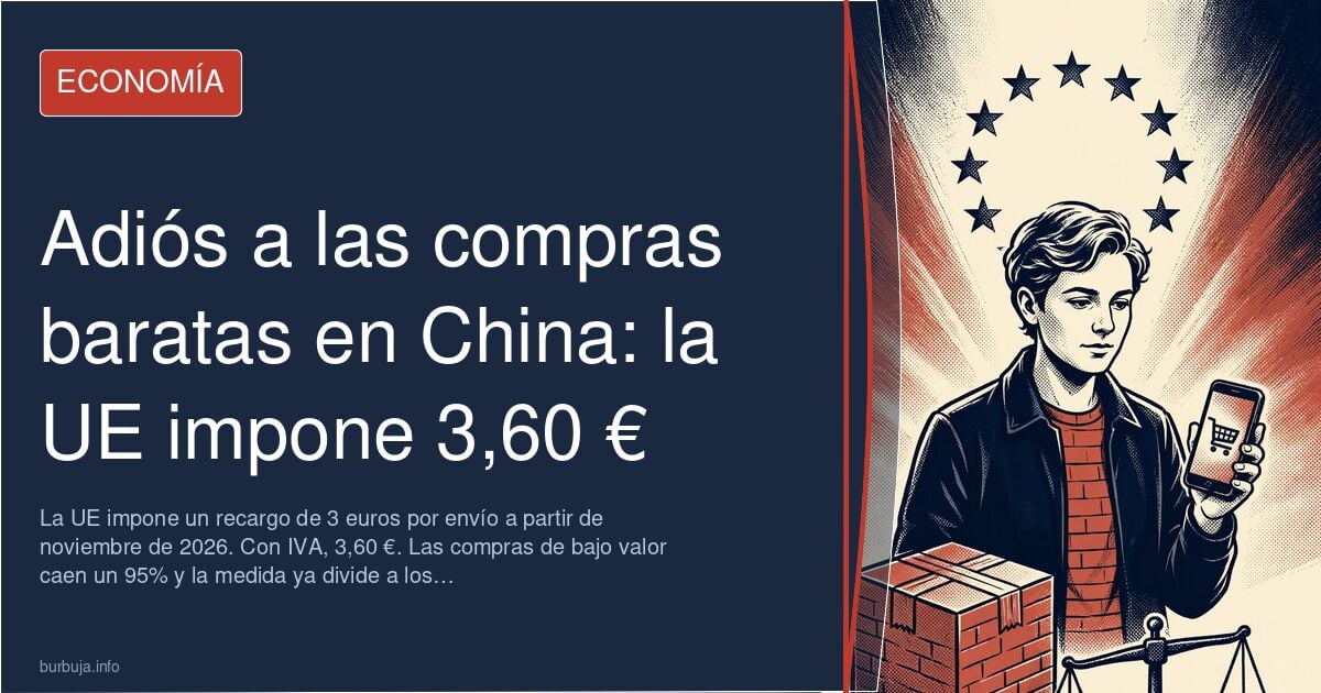 Pequeños paquetes apilados en una oficina de aduanas, con una etiqueta de 3,60 euros
