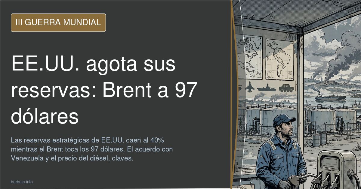 Reservas estratégicas de petróleo de EE.UU. en niveles mínimos con el Brent a 97 dólares