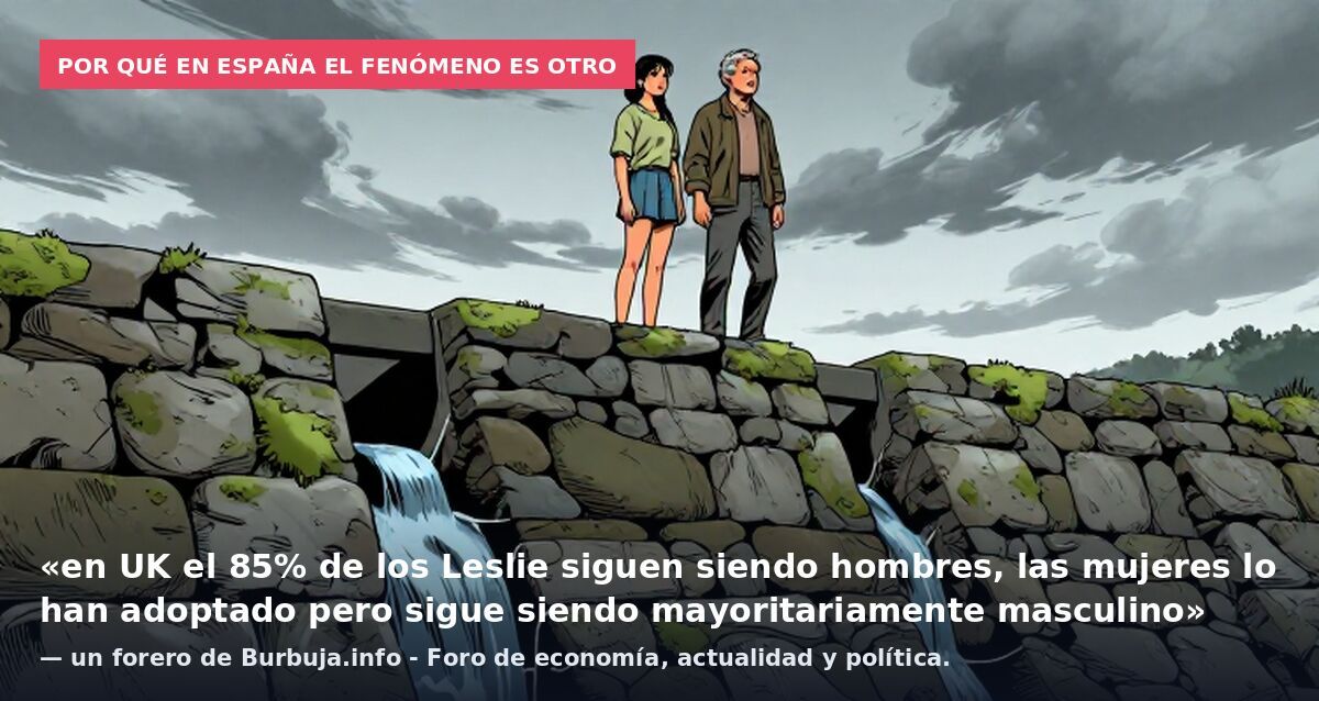 Por qué en España el fenómeno es otro: «en UK el 85% de los Leslie siguen siendo hombres, las mujeres lo han adoptado pero sigue siendo mayoritariamente masculino» — un forero de Burbuja.info - Foro de economía, actualidad y política.