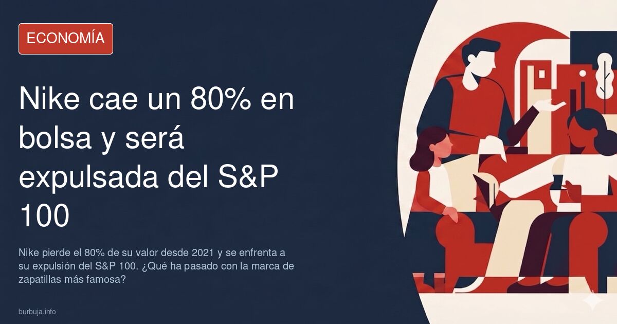 Logotipo de Nike con un gráfico de acciones en caída