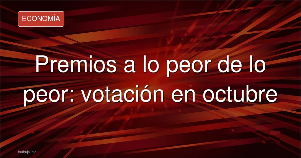 Cartel de los premios satíricos de la comunidad económica para octubre de 2026
