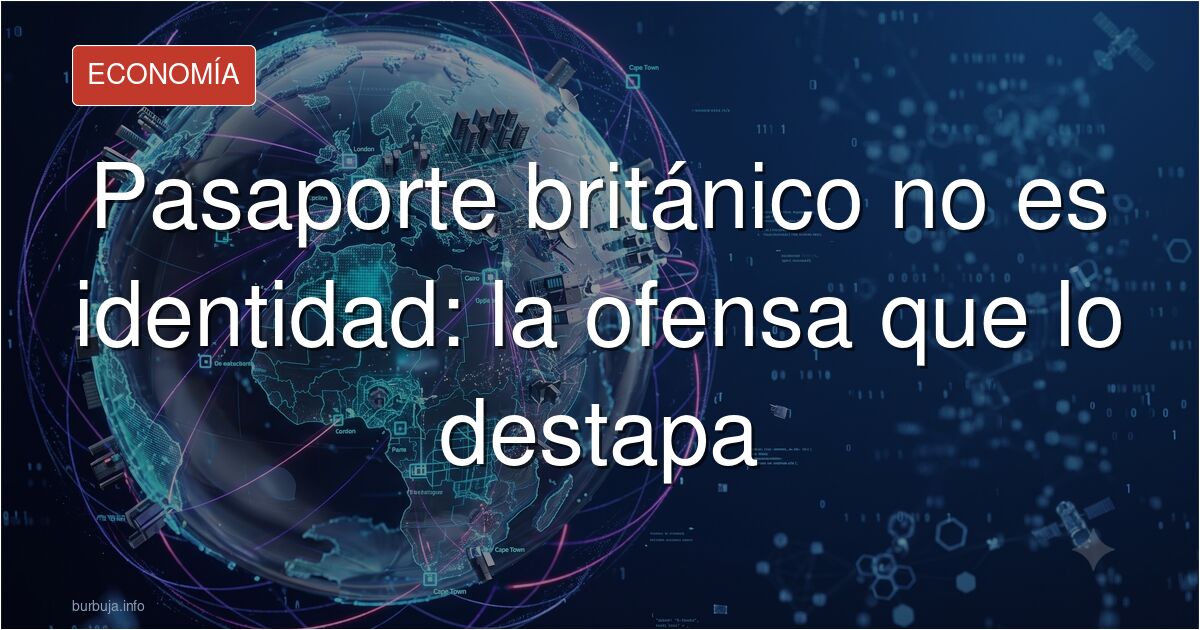 Mujer joven de origen sudasiático con pasaporte británico en mano, en una calle de Bristol