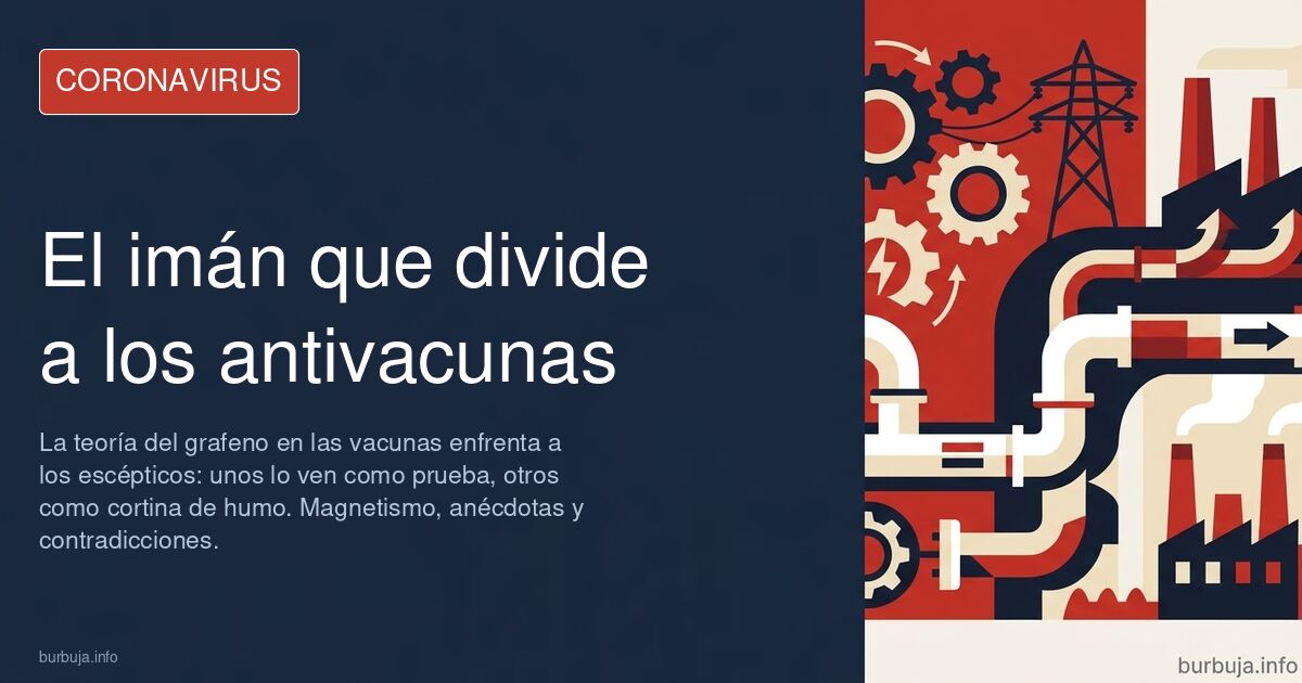 Imán de nevera sobre el brazo de una persona vacunada, símbolo del debate sobre el grafeno