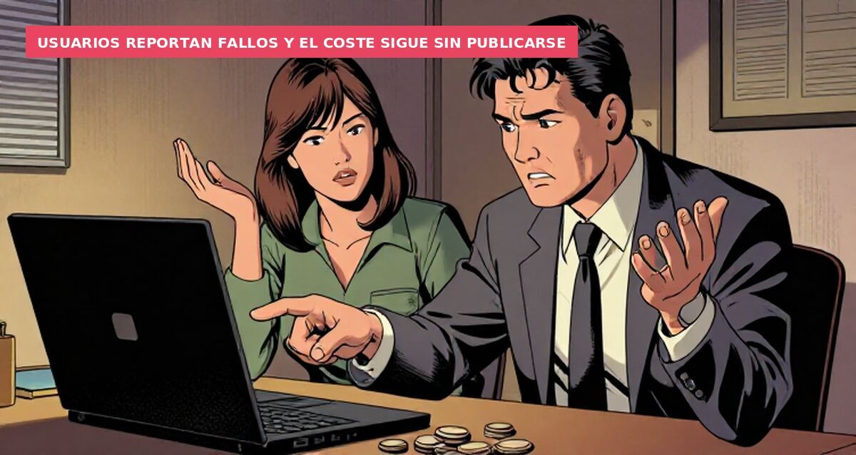 Usuarios reportan fallos y el coste sigue sin publicarse