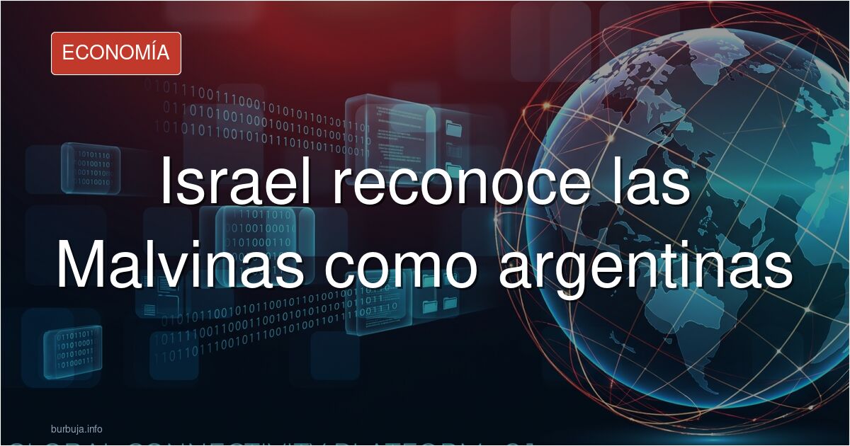 Mapa de las Islas Malvinas con banderas de Argentina e Israel en señal de la nueva alianza