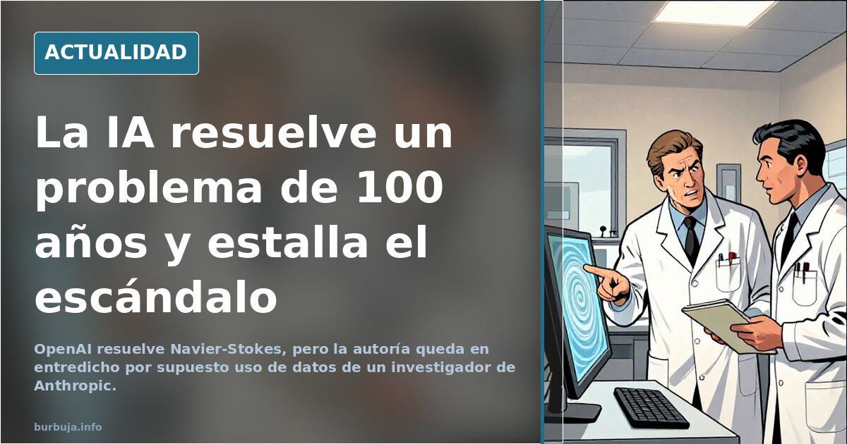 Representación de la ecuación de Navier-Stokes en un entorno de IA con el logo de OpenAI