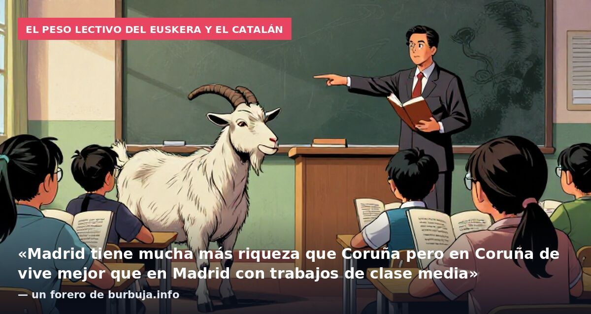El peso lectivo del euskera y el catalán: «Madrid tiene mucha más riqueza que Coruña pero en Coruña de vive mejor que en Madrid con trabajos de clase media» — un forero de burbuja.info
