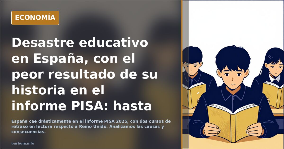 Desastre educativo en España, con el peor resultado de su historia en el informe PISA: hasta dos cursos escolares de retraso respecto a Reino Unido