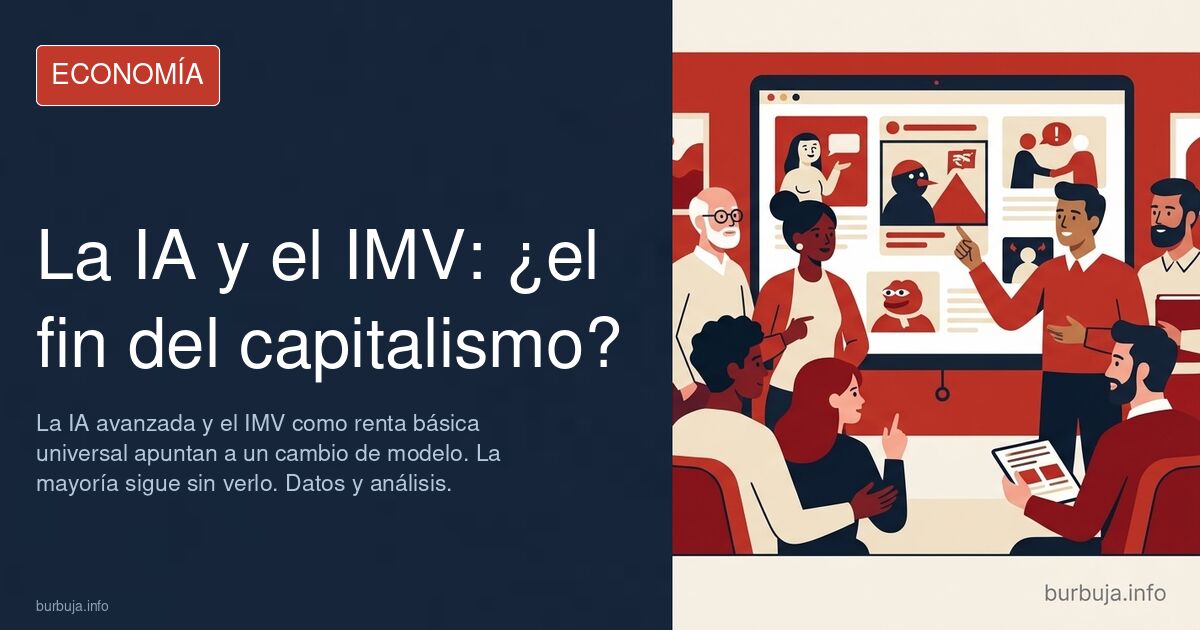 Personas caminando por una calle comercial mientras se anuncia el fin del capitalismo y crece el número de perceptores del IM