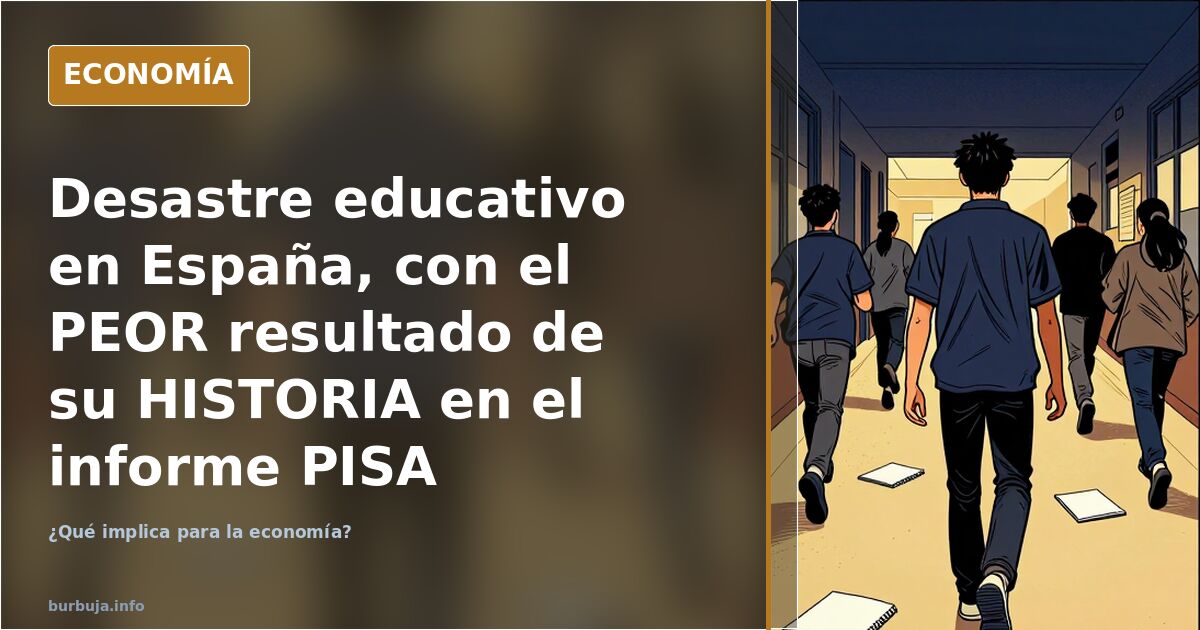 Desastre educativo en España, con el PEOR resultado de su HISTORIA en el informe PISA