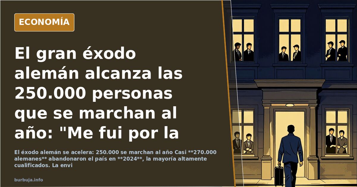 El gran éxodo alemán alcanza las 250.000 personas que se marchan al año: "Me fui por la envidia"