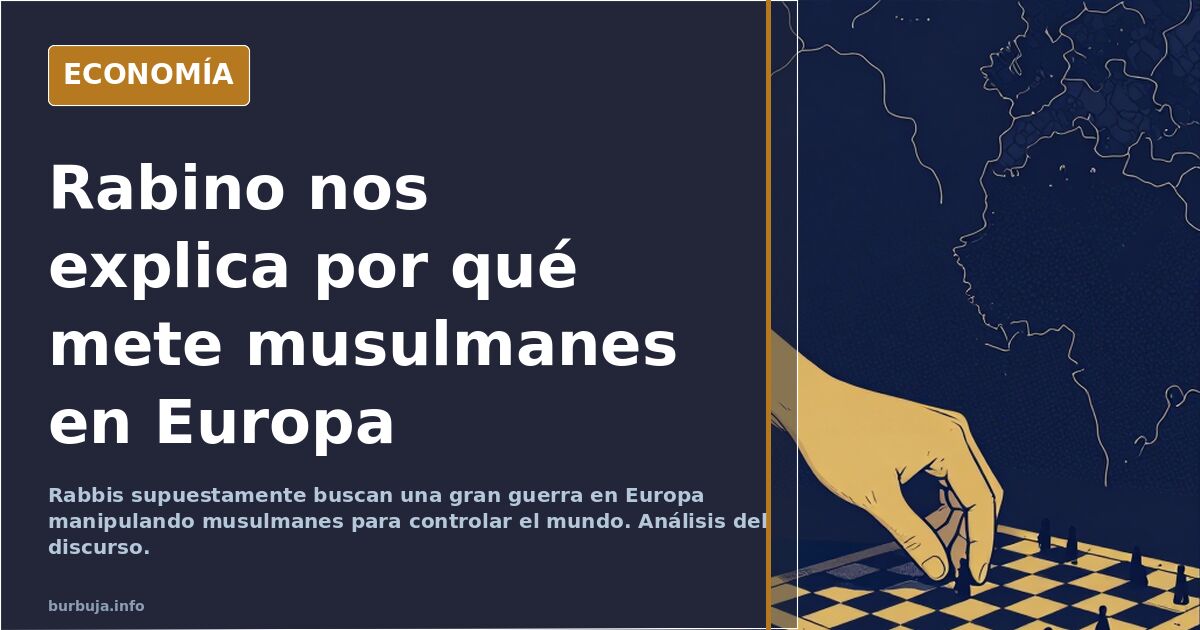 Rabino nos explica por qué mete musulmanes en Europa