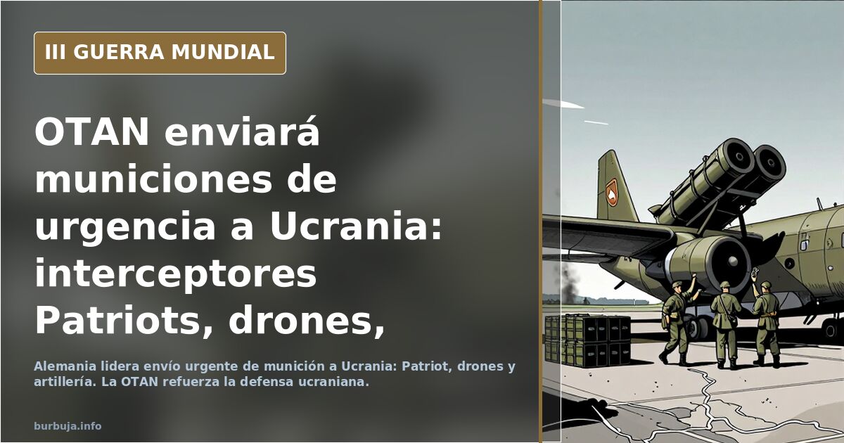 OTAN enviará municiones de urgencia a Ucrania: interceptores Patriots, drones, artillería largo alcance, etc. Alemania se involucra.
