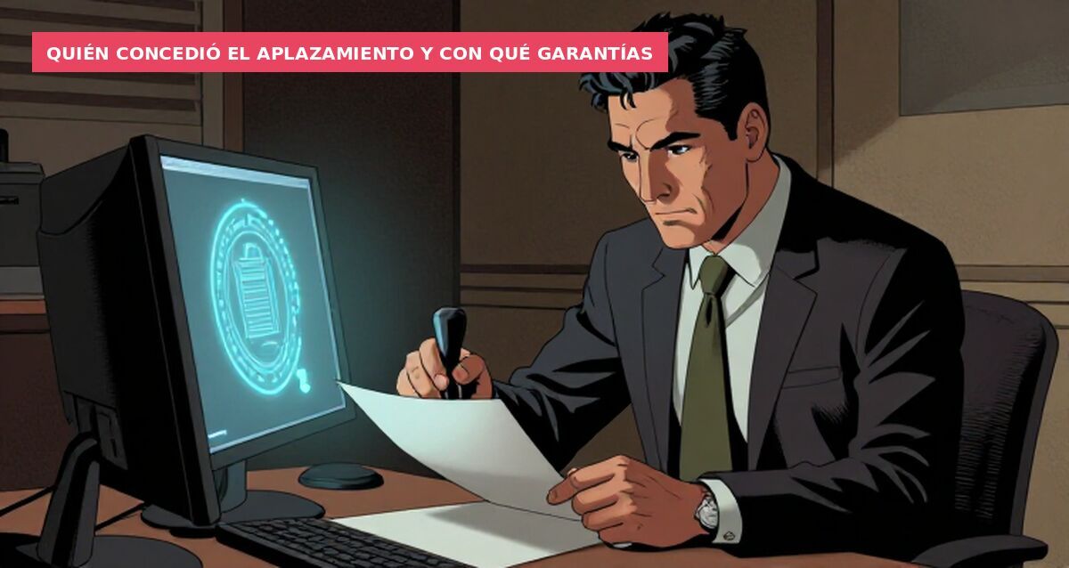 Quién concedió el aplazamiento y con qué garantías