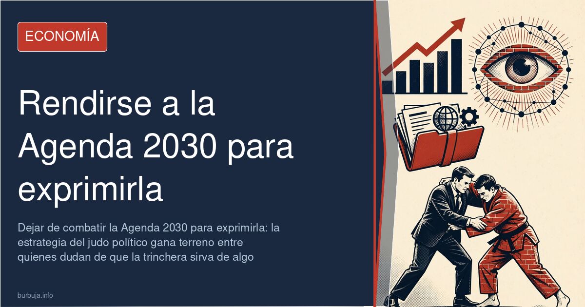 Persona revisando documentos sobre la Agenda 2030 y gráficos económicos en una mesa de trabajo