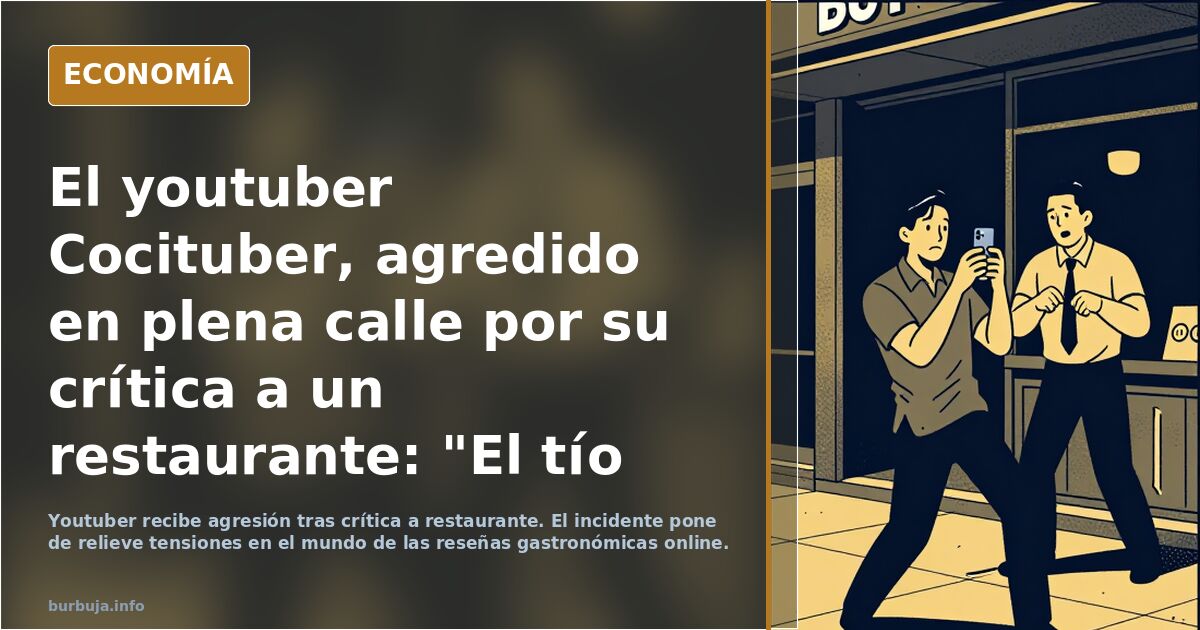 El youtuber Cocituber, agredido en plena calle por su crítica a un restaurante: "El tío me quería matar”