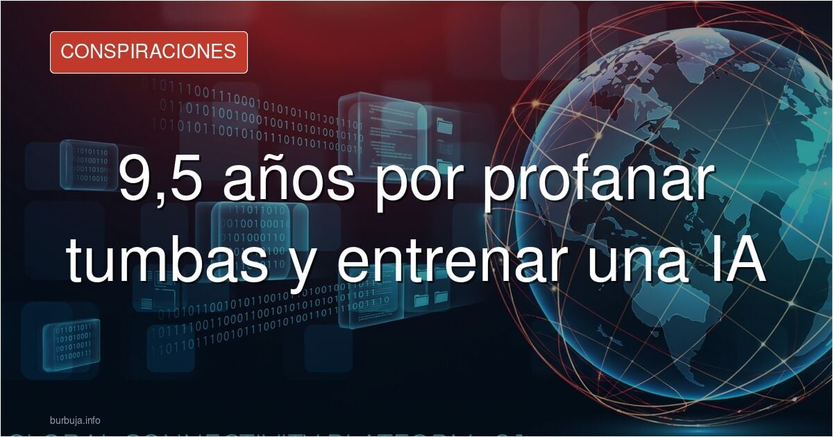 Cementerio con lápidas y cruces bajo luz gris, imagen del debate sobre entrenar IA con datos biológicos