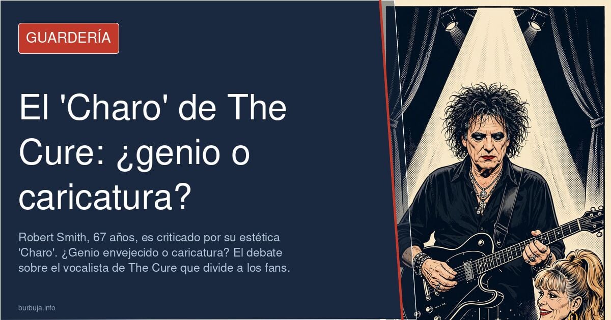 Robert Smith, cantante de The Cure, sobre el escenario con su característica coleta cardada y maquillaje a los 67 años