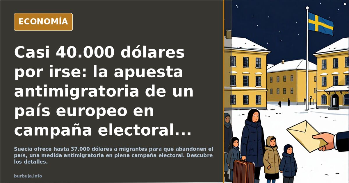 Casi 40.000 dólares por irse: la apuesta antimigratoria de un país europeo en campaña electoral...