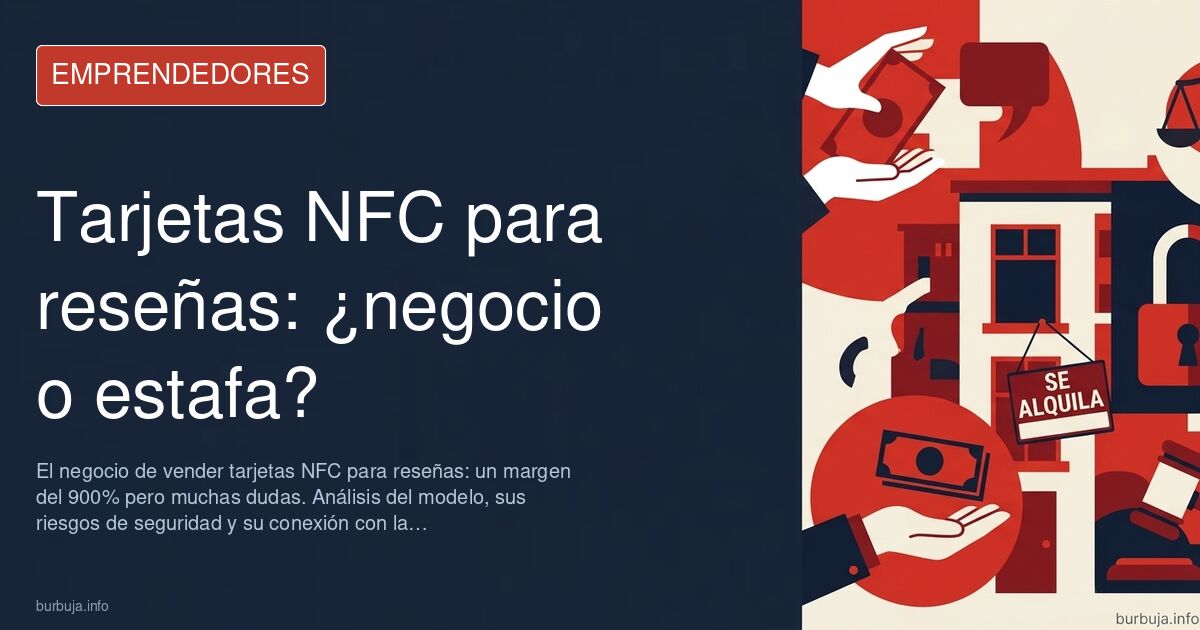 Tarjeta NFC en un mostrador de tienda con el logo de Google Reviews