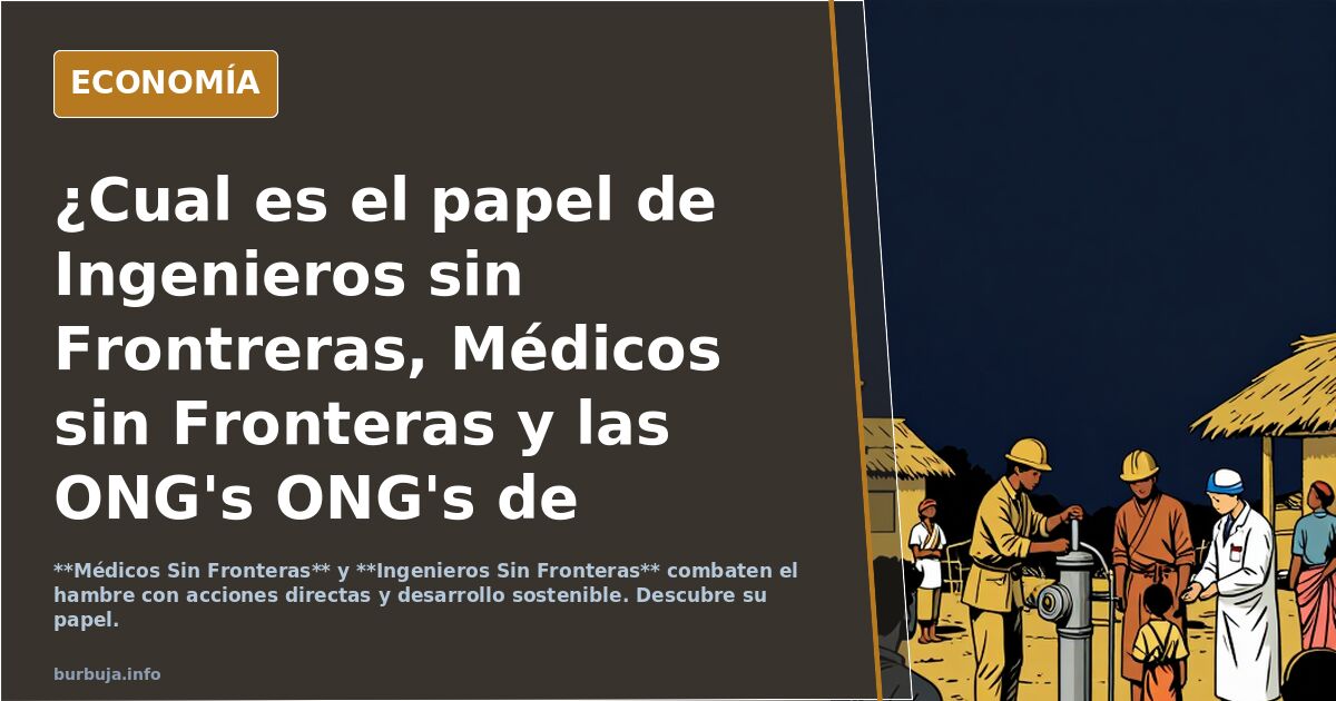 ¿Cual es el papel de Ingenieros sin Frontreras, Médicos sin Fronteras y las ONG's  ONG's de Desarrollo en parar el hambre en el mundo?