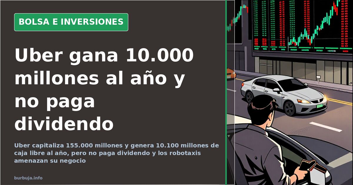 Coche de Uber circulando por una ciudad con la aplicación de movilidad abierta en la pantalla del móvil