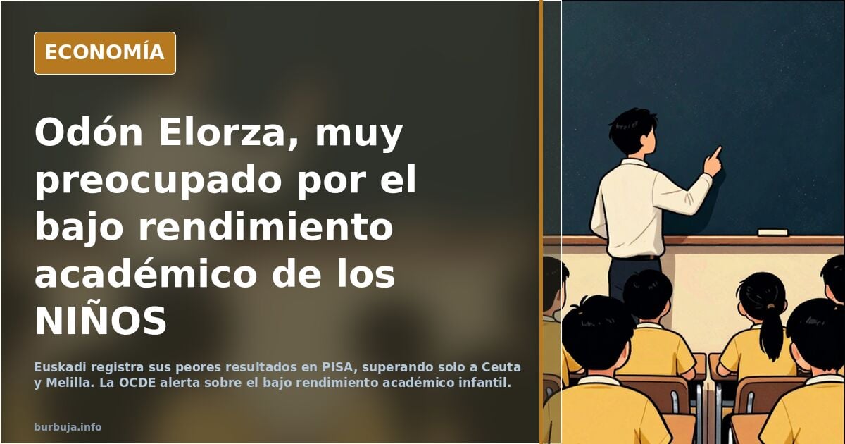 Odón Elorza, muy preocupado por el bajo rendimiento académico de los NIÑOS