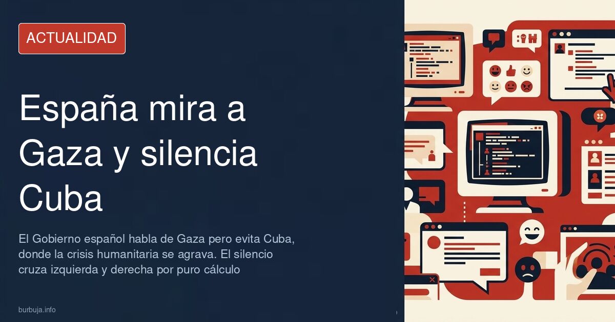 Bandera de Cuba en primer plano con edificios deteriorados al fondo bajo un cielo gris