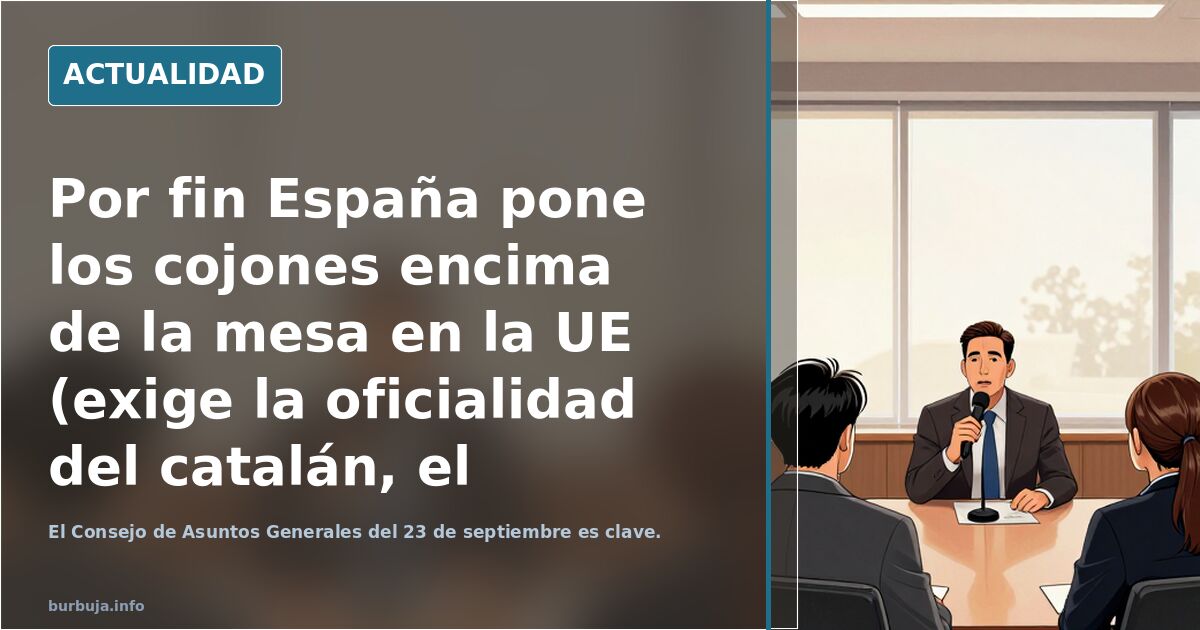 Por fin España pone los cojones encima de la mesa en la UE (exige la oficialidad del catalán, el euskera y el gallego)