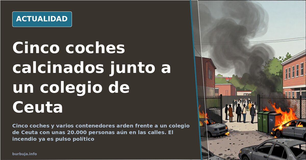 Ceuta: cinco coches quemados junto a un colegio en El Príncipe