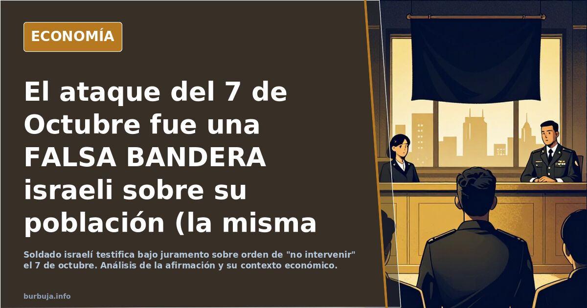 El ataque del 7 de Octubre fue una FALSA BANDERA israeli sobre su población (la misma con la que justifican el genocidio de Palestinos)
