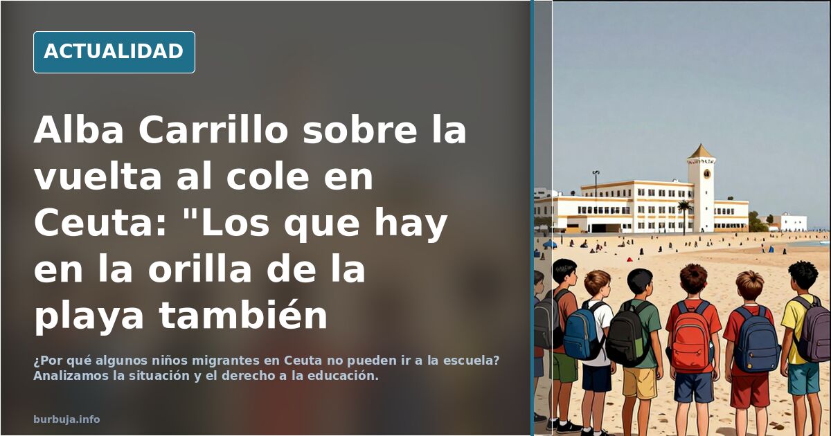 Alba Carrillo sobre la vuelta al cole en Ceuta: "Los que hay en la orilla de la playa también tienen derecho a estudiar"