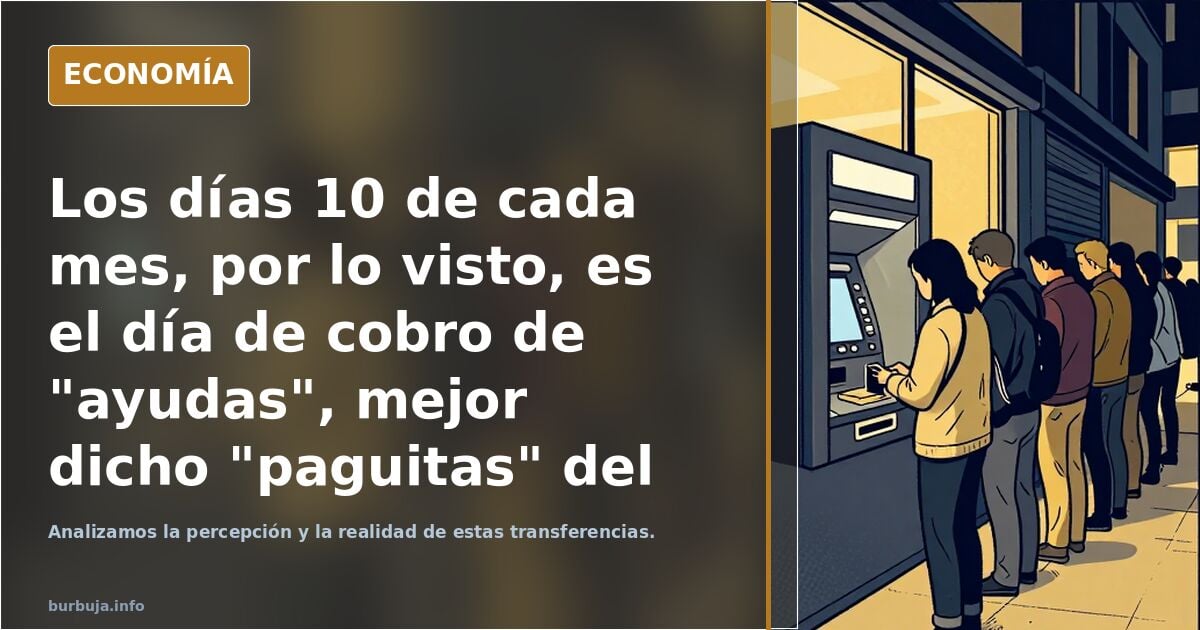 Los días 10 de cada mes, por lo visto, es el día de cobro de "ayudas", mejor dicho "paguitas" del desgobierno del PSOE