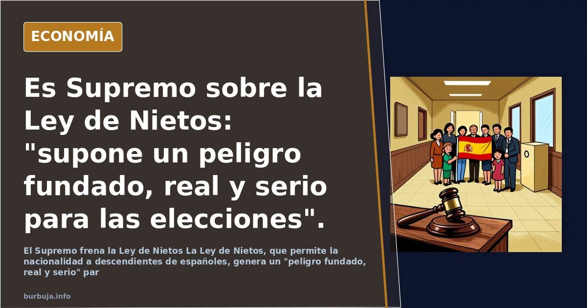 Es Supremo sobre la Ley de Nietos: "supone un peligro fundado, real y serio para las elecciones".